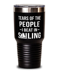 Funny Sailor Tumbler Tears Of The People I Beat In Sailing Tumbler 30oz Stainless Steel