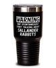 Funny Sallander Rabbit Tumbler Warning May Spontaneously Start Talking About Sallander Rabbits 30oz Stainless Steel Black