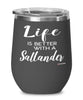 Funny Sallander Rabbit Wine Glass Life Is Better With A Sallander 12oz Stainless Steel Black