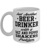 Funny Salt And Pepper Shakers Mug Just Another Beer Drinker With A Salt And Pepper Shakers Problem Coffee Cup 11oz White