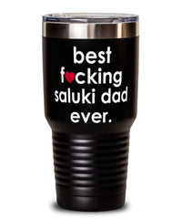 Funny Saluki Dog Tumbler B3st F-cking Saluki Dad Ever 30oz Stainless Steel