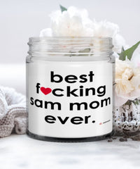 Funny Sam Cat Candle B3st F-cking Sam Mom Ever 9oz Vanilla Scented Candles Soy Wax