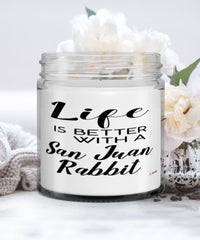 Funny San Juan Rabbit Candle Life Is Better With A San Juan Rabbit 9oz Vanilla Scented Candles Soy Wax