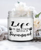 Funny Savannah Cat Candle Life Is Better With A Savannah 9oz Vanilla Scented Candles Soy Wax