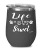 Funny Sawet Cat Wine Glass Life Is Better With A Sawet 12oz Stainless Steel Black