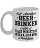 Funny Scale Miniature Building Mug Just Another Beer Drinker With A Scale Miniature Building Problem Coffee Cup 11oz White