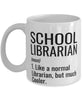 Funny School Librarian Mug Like A Normal Librarian But Much Cooler Coffee Cup 11oz 15oz White