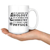 Funny Science Mug Moves Biology Stinks Chemistry Physics 15oz White Coffee Mugs