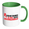 Funny Science Physics Mug Resistance Is Not Futile White 11oz Accent Coffee Mugs