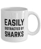 Funny Sea Creature Easily Distracted By Sharks Coffee Mug 11oz White
