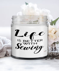 Funny Seamstress Candle Life Is Better With Sewing 9oz Vanilla Scented Candles Soy Wax