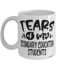 Funny Secondary Education Professor Teacher Mug Tears Of My Secondary Education Students Coffee Cup White