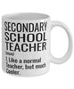 Funny Secondary School Teacher Mug Like A Normal Teacher But Much Cooler Coffee Cup 11oz 15oz White