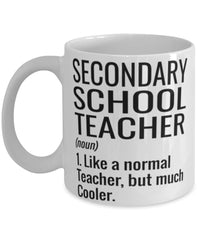 Funny Secondary School Teacher Mug Like A Normal Teacher But Much Cooler Coffee Cup 11oz 15oz White