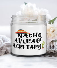 Funny Secretary Candle Nacho Average Secretary 9oz Vanilla Scented Candles Soy Wax