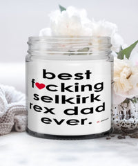 Funny Selkirk Rex Cat Candle B3st F-cking Selkirk Rex Dad Ever 9oz Vanilla Scented Candles Soy Wax