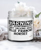 Funny Selle Francais Horse Candle Warning May Spontaneously Start Talking About Selle Francais Horses 9oz Vanilla Scented Candles Soy Wax