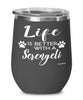 Funny Serengeti Cat Wine Glass Life Is Better With A Serengeti 12oz Stainless Steel Black