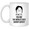 Funny Sheriff Deputy Mug Gift Fact You Are The World's Best Sheriff Deputy Coffee Cup 11oz White XP8434
