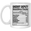 Funny Sheriff Deputy Mug Nutrition Facts Coffee Cup 11oz White XP8434