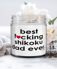 Funny Shikoku Dog Candle B3st F-cking Shikoku Dad Ever 9oz Vanilla Scented Candles Soy Wax