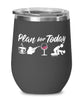 Funny Shooter Wine Glass Adult Humor Plan For Today Shooting 12oz Stainless Steel Black