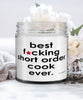 Funny Short Order Cook Candle B3st F-cking Short Order Cook Ever 9oz Vanilla Scented Candles Soy Wax
