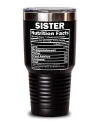 Funny Sister Nutrition Facts Tumbler 30oz Stainless Steel