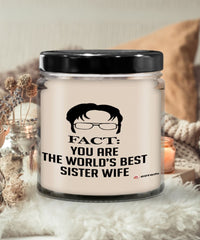 Funny Sister Wife Candle Fact You Are The Worlds B3st Sister Wife 9oz Vanilla Scented Candles Soy Wax