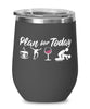 Funny Skateboarder Wine Glass Adult Humor Plan For Today Skateboarding 12oz Stainless Steel Black