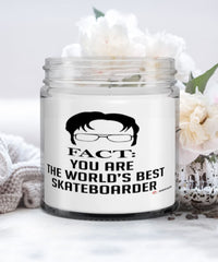 Funny Skateboarding Candle Fact You Are The Worlds B3st Skateboarder 9oz Vanilla Scented Candles Soy Wax