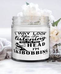 Funny Skibobbing Candle I May Look Like I'm Listening But In My Head I'm Skibobbing 9oz Vanilla Scented Candles Soy Wax