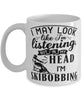Funny Skibobbing Mug I May Look Like I'm Listening But In My Head I'm Skibobbing Coffee Cup White
