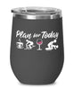 Funny Skibobbing Wine Glass Adult Humor Plan For Today Skibobbing 12oz Stainless Steel Black