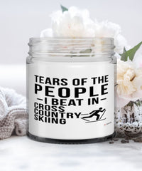 Funny Skier Candle Tears Of The People I Beat In Cross Country Skiing 9oz Vanilla Scented Candles Soy Wax