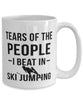 Funny Skier Mug Tears Of The People I Beat In Ski Jumping Coffee Mug 15oz White