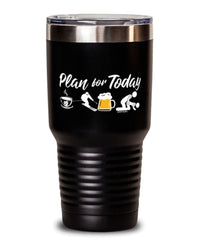 Funny Skier Tumbler Adult Humor Plan For Today Skiing 30oz Stainless Steel