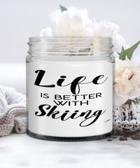Funny Skiier Candle Life Is Better With Skiing 9oz Vanilla Scented Candles Soy Wax