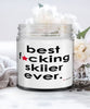 Funny Skiing Candle B3st F-cking Skiier Ever 9oz Vanilla Scented Candles Soy Wax