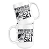 Funny Skiing Mug When Life Gets Complicated I Ski 15oz White Coffee Mugs