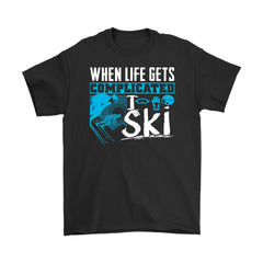 Funny Skiing Tee When Life Gets Complicated I Ski Gildan Mens T-Shirt