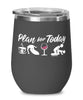 Funny Skinboarder Wine Glass Adult Humor Plan For Today Skimboarding 12oz Stainless Steel Black