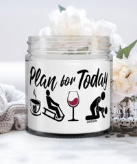 Funny Sledder Candle Adult Humor Plan For Today Sledding Wine 9oz Vanilla Scented Candles Soy Wax