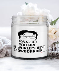 Funny Snowboarding Candle Fact You Are The Worlds B3st Snowboarder 9oz Vanilla Scented Candles Soy Wax