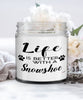 Funny Snowshoe Cat Candle Life Is Better With A Snowshoe 9oz Vanilla Scented Candles Soy Wax