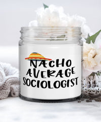 Funny Sociologist Candle Nacho Average Sociologist 9oz Vanilla Scented Candles Soy Wax