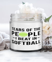 Funny Softball Candle Tears Of The People I Beat In Softball 9oz Vanilla Scented Candles Soy Wax
