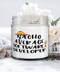 Funny Software Developer Candle Nacho Average Software Developer 9oz Vanilla Scented Candles Soy Wax