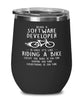 Funny Software Developer Wine Glass Being A Software Developer Is Easy It's Like Riding A Bike Except 12oz Stainless Steel Black