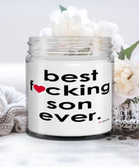 Funny Son Candle B3st F-cking Son Ever 9oz Vanilla Scented Candles Soy Wax
